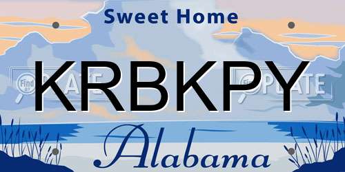 KRBKPY Alabama License Plate