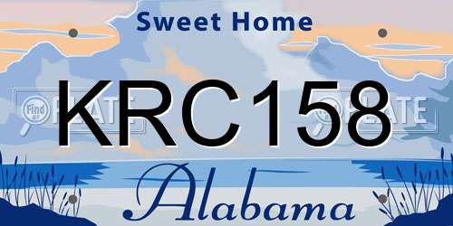 KRC158 Alabama License Plate