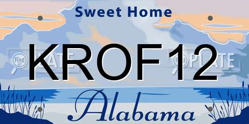 KROF12 Alabama License Plate