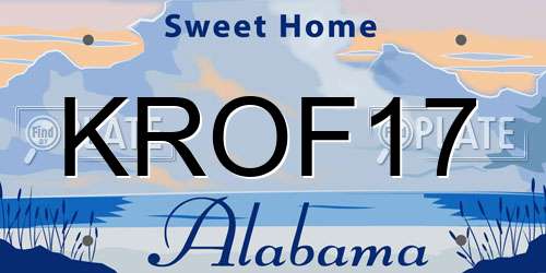 KROF17 Alabama License Plate