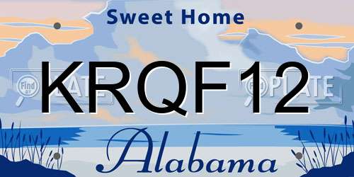 KRQF12 Alabama License Plate