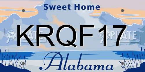 KRQF17 Alabama License Plate