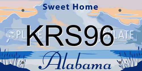 KRS96 Alabama License Plate