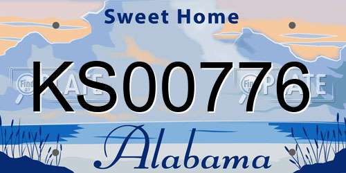 KS00776 Alabama License Plate