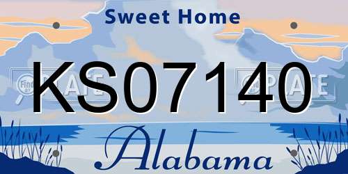 KS07140 Alabama License Plate