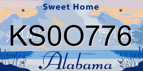 KS0O776 Alabama License Plate