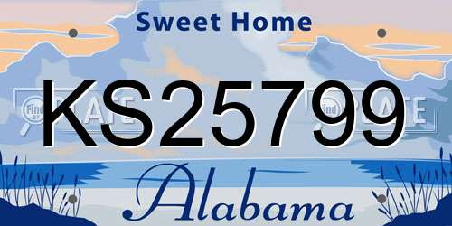 KS25799 Alabama License Plate