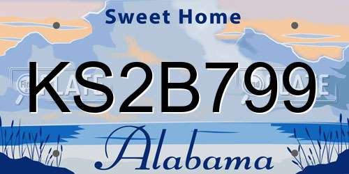 KS2B799 Alabama License Plate