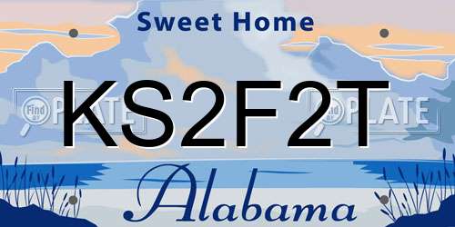 KS2F2T Alabama License Plate