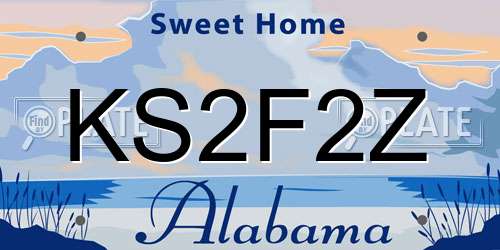 KS2F2Z Alabama License Plate