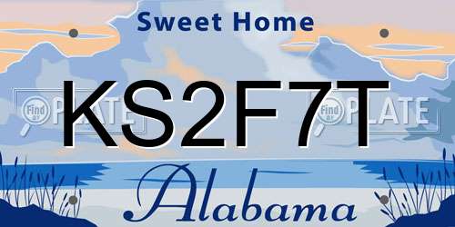 KS2F7T Alabama License Plate
