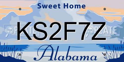 KS2F7Z Alabama License Plate