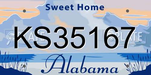 KS35167 Alabama License Plate