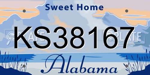 KS38167 Alabama License Plate