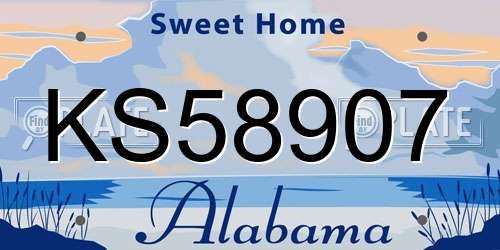 KS58907 Alabama License Plate