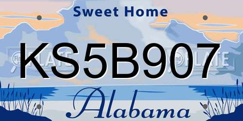 KS5B907 Alabama License Plate