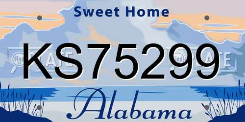 KS75299 Alabama License Plate