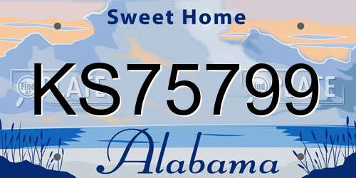 KS75799 Alabama License Plate