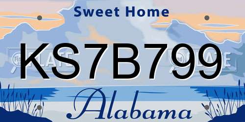 KS7B799 Alabama License Plate