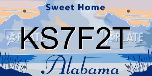 KS7F2T Alabama License Plate
