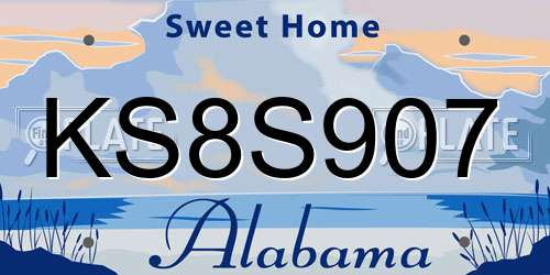 KS8S907 Alabama License Plate