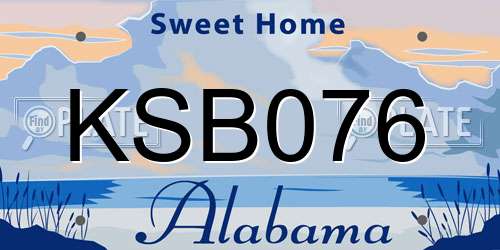 KSB076 Alabama License Plate