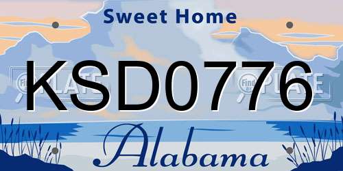 KSD0776 Alabama License Plate