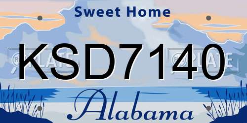 KSD7140 Alabama License Plate