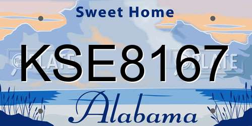KSE8167 Alabama License Plate