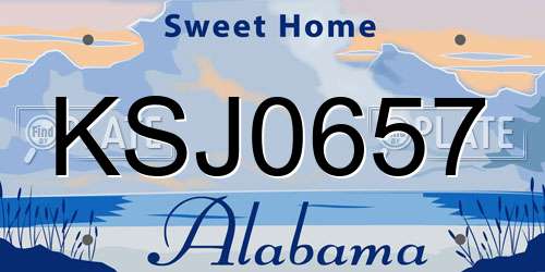 KSJ0657 Alabama License Plate