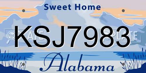 KSJ7983 Alabama License Plate
