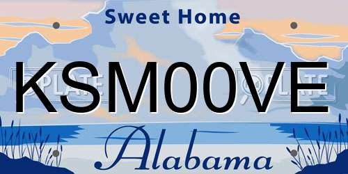 KSM00VE Alabama License Plate