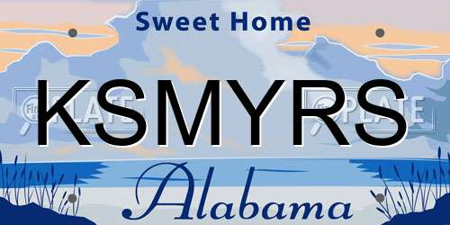 KSMYRS Alabama License Plate