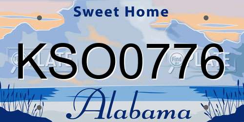 KSO0776 Alabama License Plate