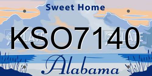 KSO7140 Alabama License Plate