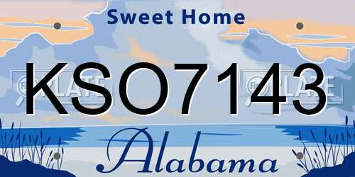 KSO7143 Alabama License Plate