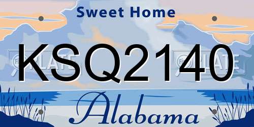 KSQ2140 Alabama License Plate