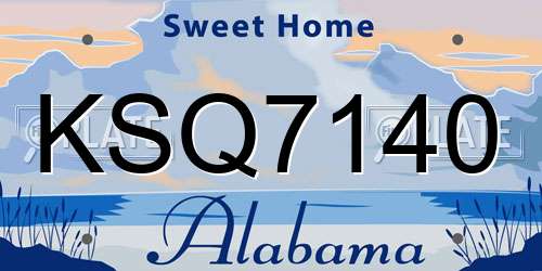 KSQ7140 Alabama License Plate