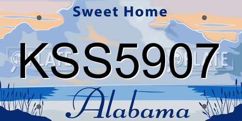 KSS5907 Alabama License Plate
