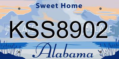 KSS8902 Alabama License Plate