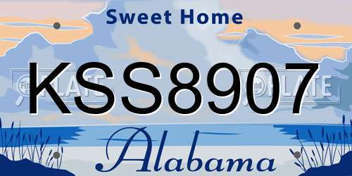 KSS8907 Alabama License Plate