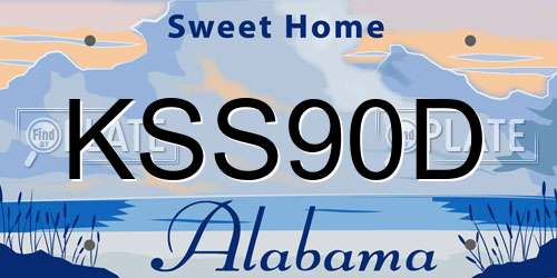 KSS90D Alabama License Plate