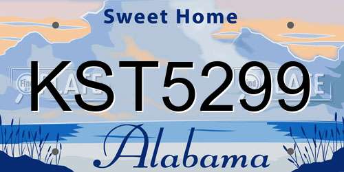 KST5299 Alabama License Plate