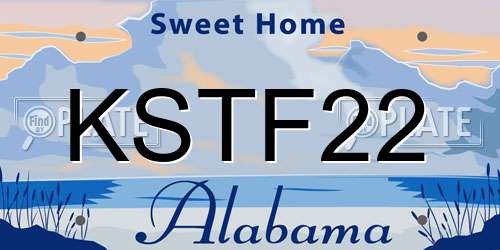 KSTF22 Alabama License Plate