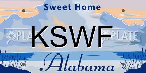 KSWF Alabama License Plate