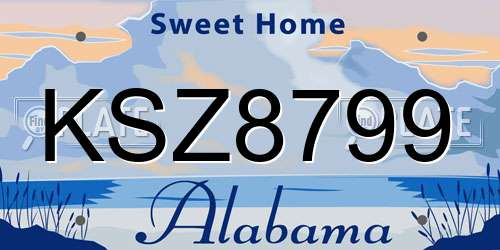 KSZ8799 Alabama License Plate