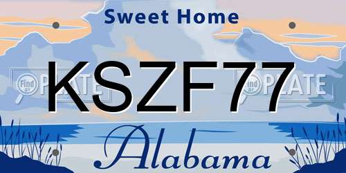 KSZF77 Alabama License Plate