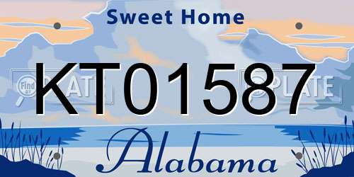 KT01587 Alabama License Plate