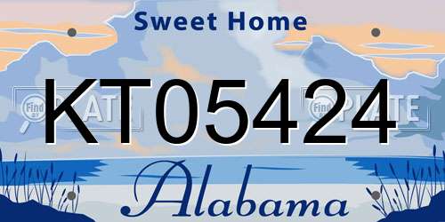 KT05424 Alabama License Plate