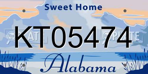 KT05474 Alabama License Plate